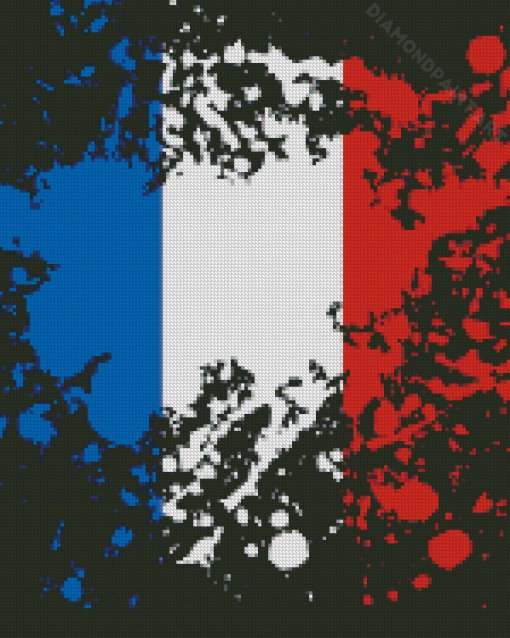 Splatter France Flag Diamond Painting