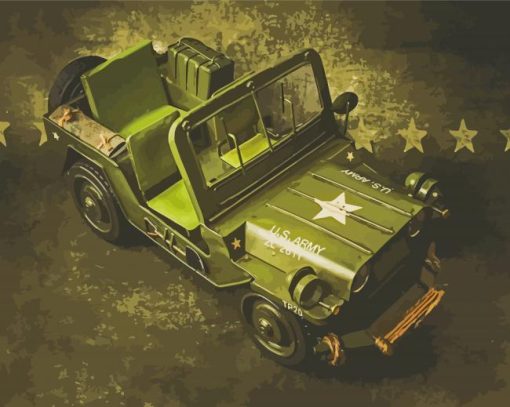 US Military Jeep Diamond Painting