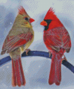 White Cardinal Diamond Painting