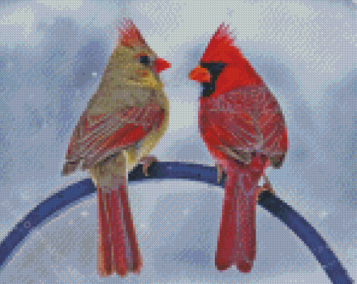 White Cardinal Diamond Painting