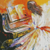 Lady Playing Piano Diamond Painting