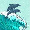 Dolphin In Waves Diamond Painting