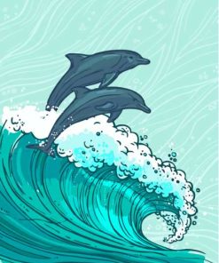 Dolphin In Waves Diamond Painting