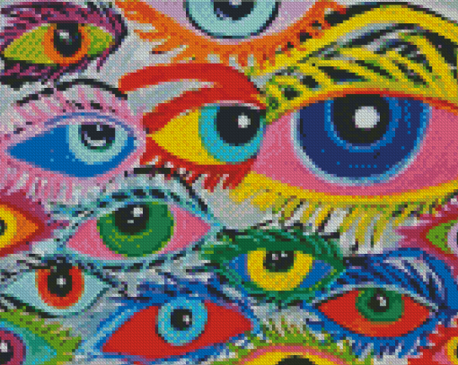 Aesthetic Abstract Eyes Diamond Painting