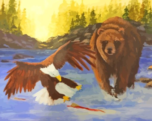 Bear And Eagle Diamond Painting