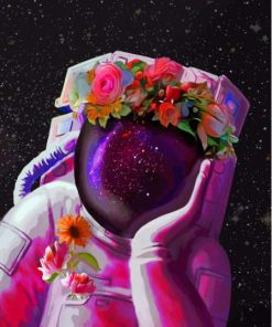 Cool Astronaut Flowers Diamond Painting