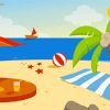 Cool Cartoon Beach Diamond Painting