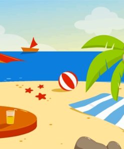 Cool Cartoon Beach Diamond Painting