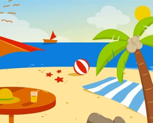 Cool Cartoon Beach Diamond Painting