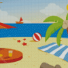 Cool Cartoon Beach Diamond Painting