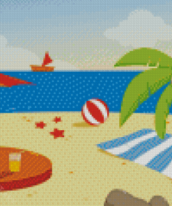 Cool Cartoon Beach Diamond Painting