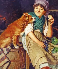 Lady With Dog Diamond Painting