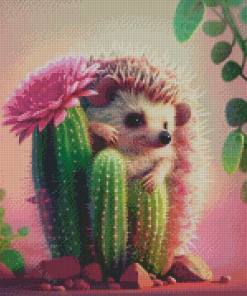 Hedgehog And Cactus Diamond Painting