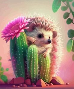 Hedgehog And Cactus Diamond Painting