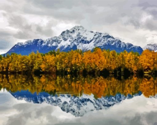 Pioneer Peak Reflection Diamond Painting