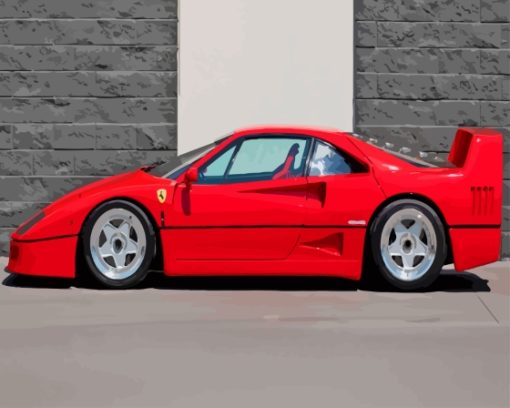 Red Ferrari F40 Diamond Painting