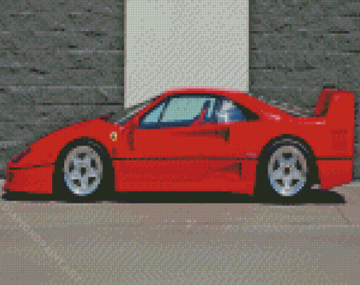 Red Ferrari F40 Diamond Painting