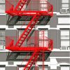 Red Fire Escape Diamond Painting