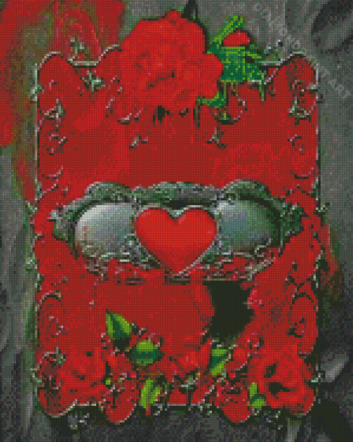 Red Heart Diamond Painting