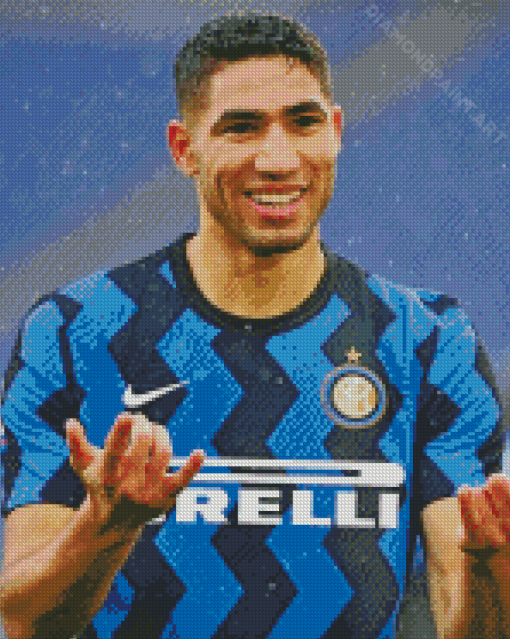 Footballer Achraf Hakimi Diamond Painting