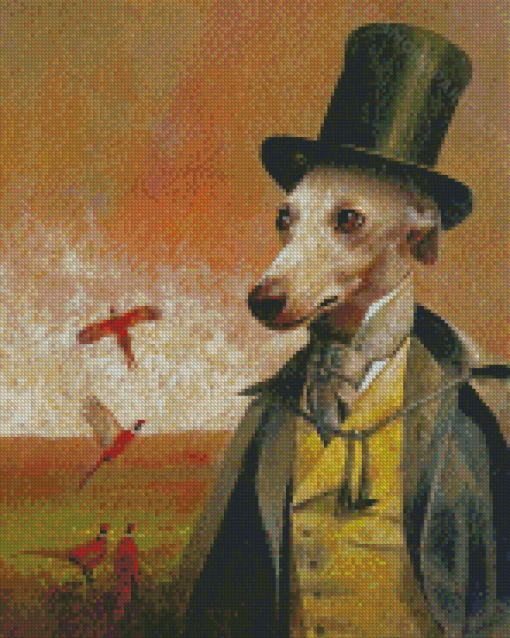 Vintage Victorian Dog Diamond Painting