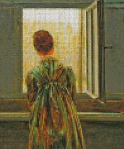 Vintage Woman Looking Out Diamond Painting