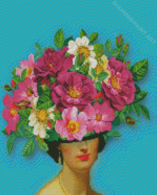 Woman Surrealist Flowers Diamond Painting