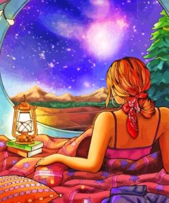 Woman Enjoying Summer Sky Diamond Painting