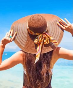 Woman With Summer Hat Diamond Painting