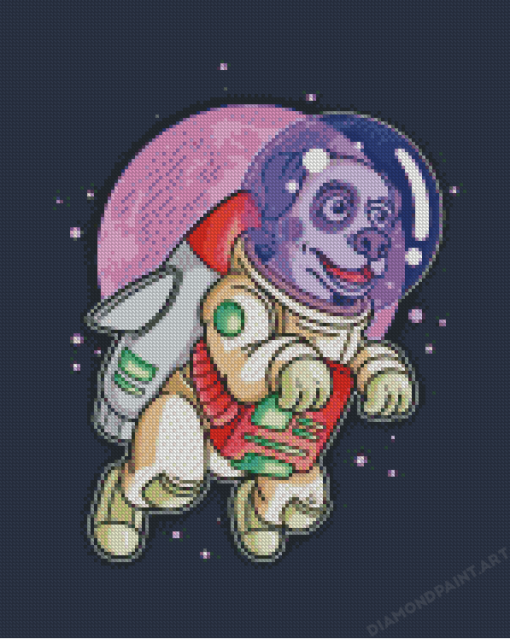 Astronaut Dog In Space Diamond Painting