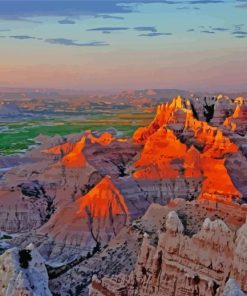 Badlands Sunset Landscape Diamond Painting