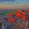 Badlands Sunset Landscape Diamond Painting