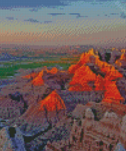 Badlands Sunset Landscape Diamond Painting