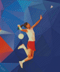 Badminton Girl Player Diamond Painting