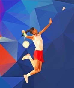 Badminton Girl Player Diamond Painting