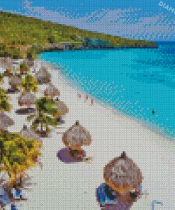 Beach Huts In Curacao Diamond Painting