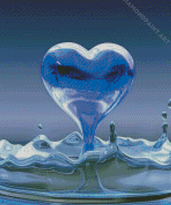 Blue Heart Art Diamond Painting