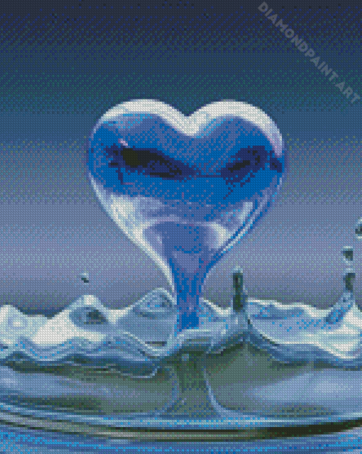 Blue Heart Art Diamond Painting