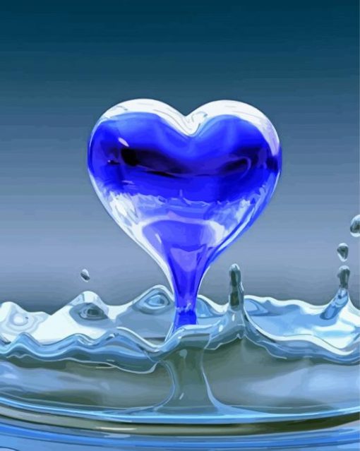 Blue Heart Art Diamond Painting