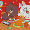 Brown And Cony Eating Diamond Painting