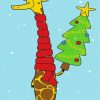 Cartoon Christmas Giraffe Diamond Painting