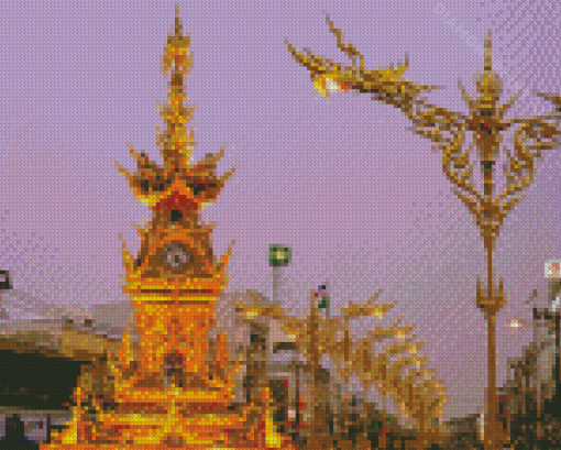 Chiang Rai Clock Tower Diamond Painting