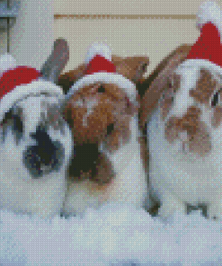 Christmas Bunnies Diamond Painting