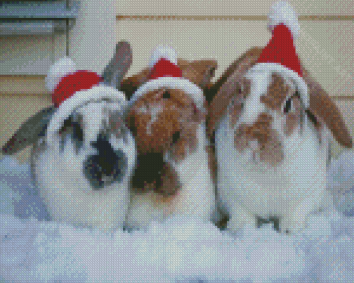 Christmas Bunnies Diamond Painting