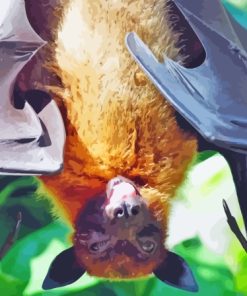 Golden Crowned Flying Fox Animal Diamond Painting