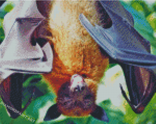 Golden Crowned Flying Fox Animal Diamond Painting