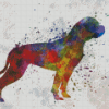 Colorful Abstract American Bulldog Diamond Painting