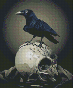 Crow And Skull Diamond Painting