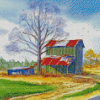 Farm tobacco Barn Art Diamond Painting