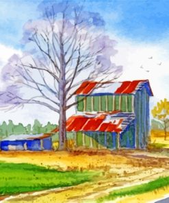 Farm tobacco Barn Art Diamond Painting